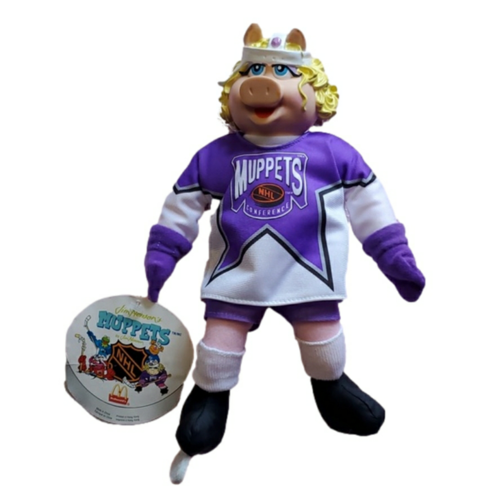 Collectible 1995 McDonald's NHL Miss Piggy Muppets Plush Doll  *original tags*